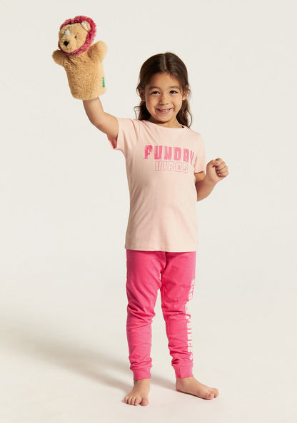 Juniors Printed Short Sleeves T-shirt and Pyjama - Set of 3-Nightwear-image-1