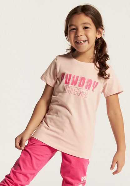 Juniors Printed Short Sleeves T-shirt and Pyjama - Set of 3-Nightwear-image-2