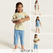 Juniors Printed Short Sleeves T-shirt and Pyjamas - Set of 3-Nightwear-thumbnail-0