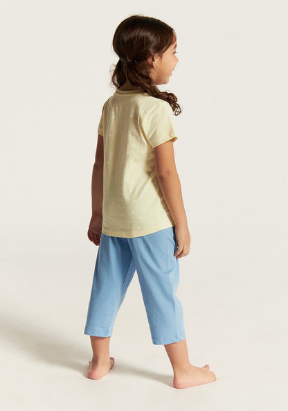 Juniors Printed Short Sleeves T-shirt and Pyjamas - Set of 3-Nightwear-image-4