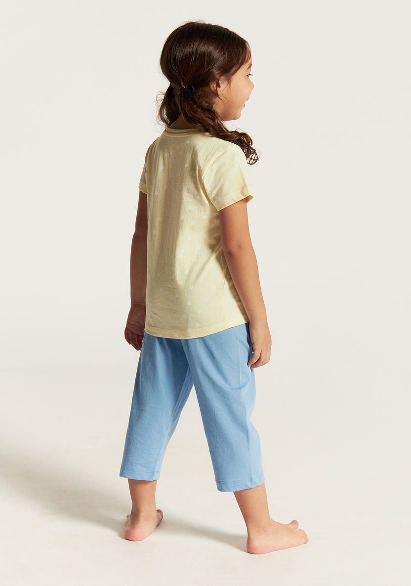 Juniors Printed Short Sleeves T-shirt and Pyjamas - Set of 3-Nightwear-image-4