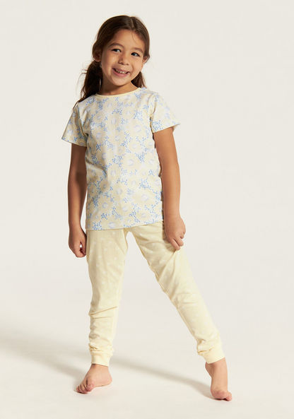 Juniors Printed Short Sleeves T-shirt and Pyjamas - Set of 3