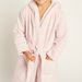 Juniors Textured Long Sleeves Bathrobe with Hood and Tie-Up Belt-Towels and Flannels-thumbnail-2