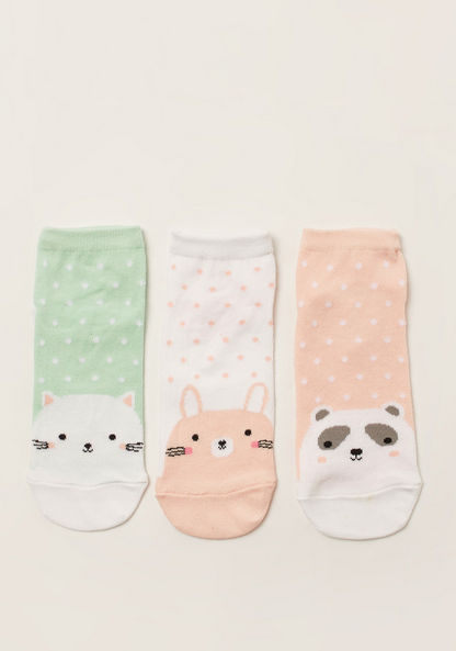 Juniors Animal Print Ankle Length Socks - Set of 3