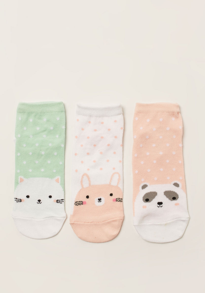 Juniors Animal Print Ankle Length Socks - Set of 3-Socks-image-0