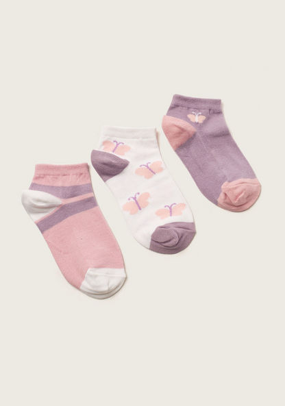 Juniors Printed Ankle Length Socks - Set of 3