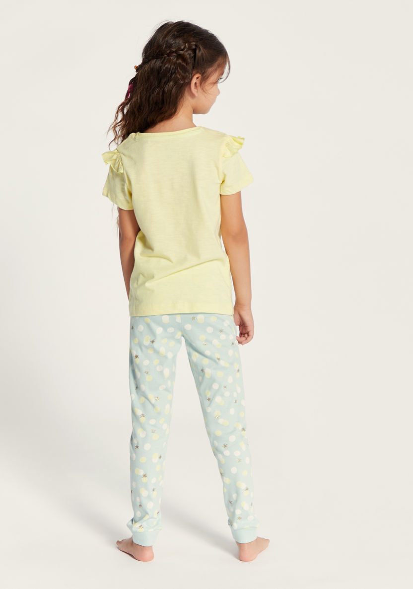 Juniors Printed Short Sleeve T-shirt and Pyjama Set-Pyjama Sets-image-3