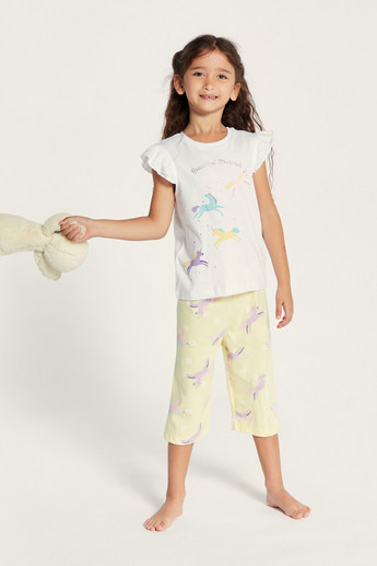 Juniors Printed T-shirt and Pyjama Set