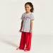 Lee Cooper Striped Short Sleeves T-shirt and Printed Pyjama Set-Clothes Sets-thumbnailMobile-1