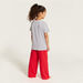 Lee Cooper Striped Short Sleeves T-shirt and Printed Pyjama Set-Clothes Sets-thumbnailMobile-4