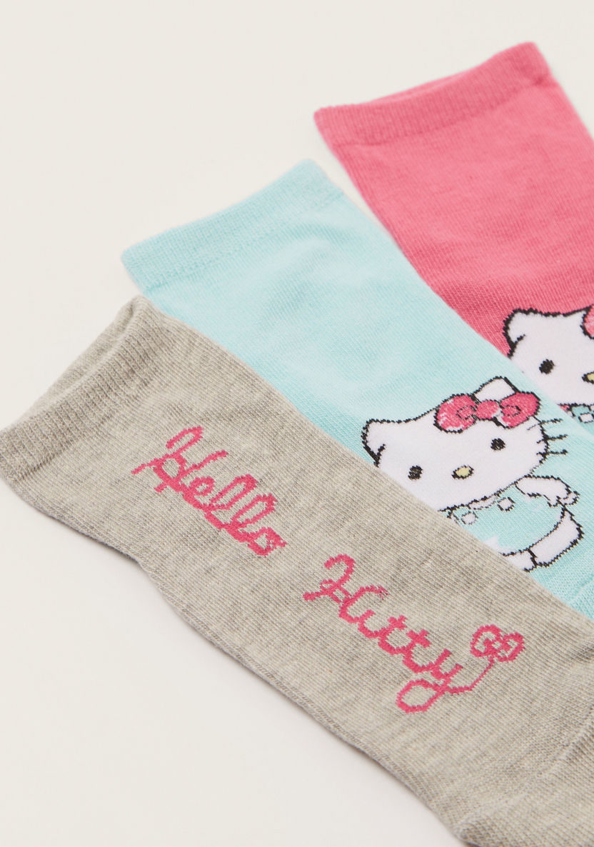 Sanrio Hello Kitty Print Socks - Set of 3-Socks-image-2