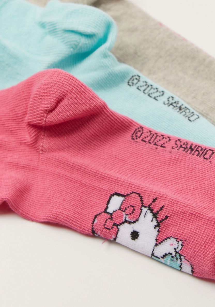 Sanrio Hello Kitty Print Socks - Set of 3-Socks-image-3