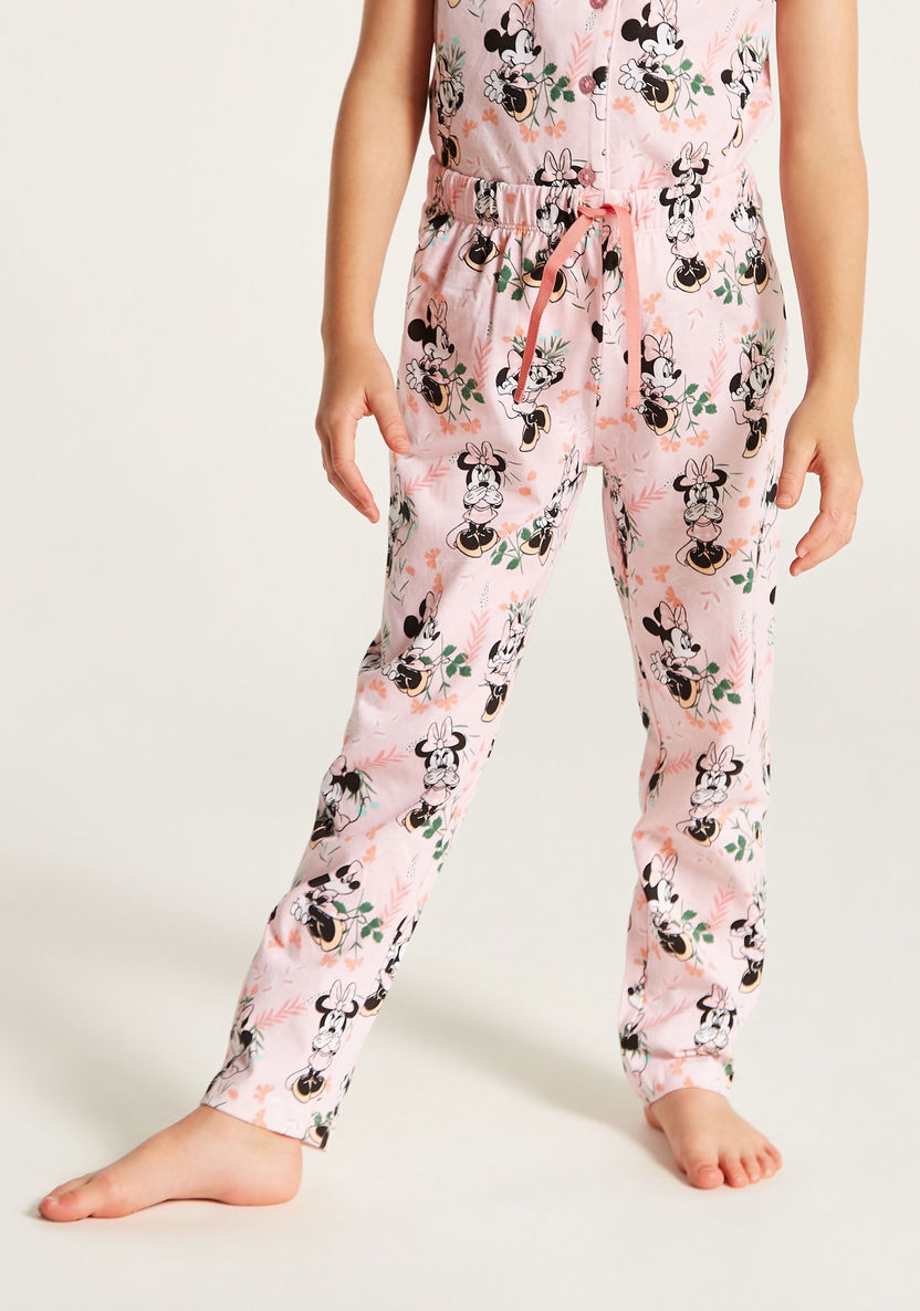 Minnie Mouse Print Short Sleeve Shirt and Pyjama Set-Pyjama Sets-image-2