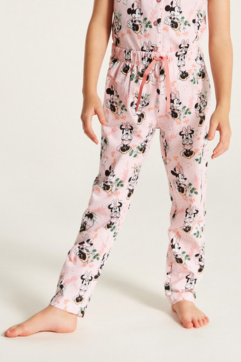 Minnie Mouse Print Short Sleeve Shirt and Pyjama Set