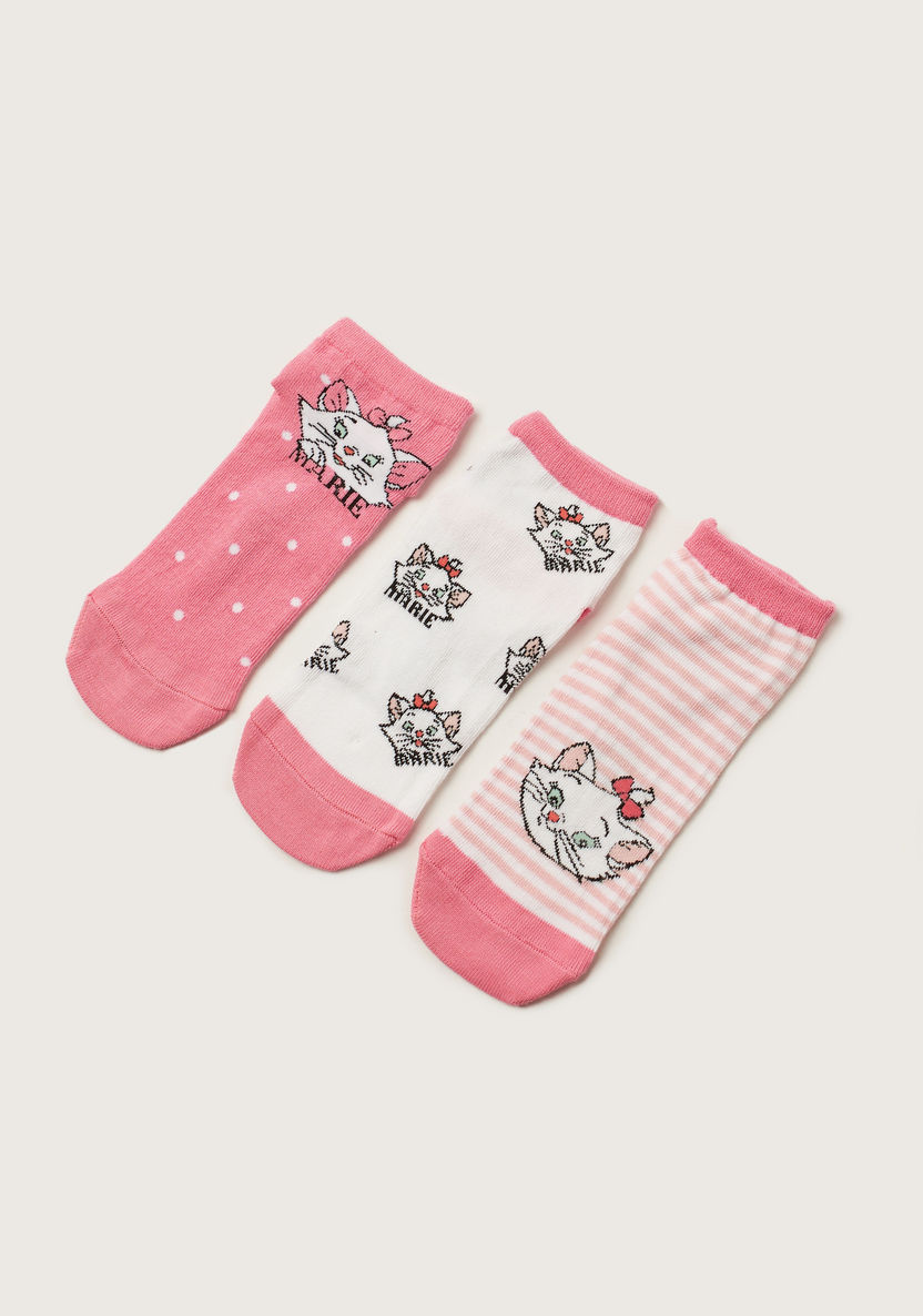Disney Marie Cat Print Socks - Set of 3-Socks-image-1