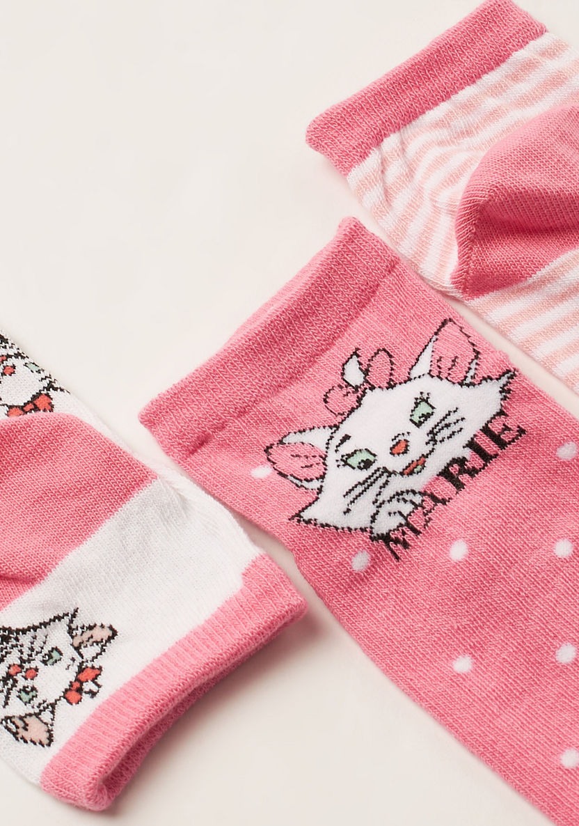Disney Marie Cat Print Socks - Set of 3-Socks-image-3