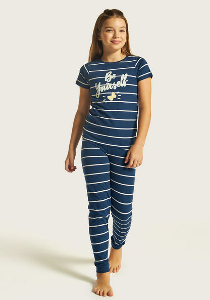 Juniors Printed Short Sleeves T-shirt and Pyjamas - Set of 2