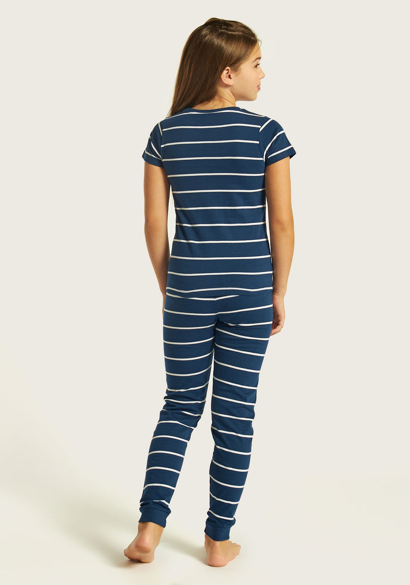 Juniors Printed Short Sleeves T-shirt and Pyjamas - Set of 2-Nightwear-image-5