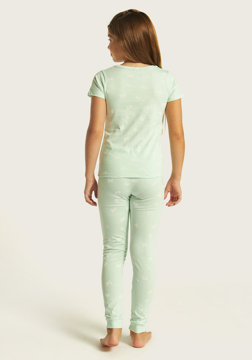 Juniors Printed Short Sleeves T-shirt and Pyjamas - Set of 2-Nightwear-image-8
