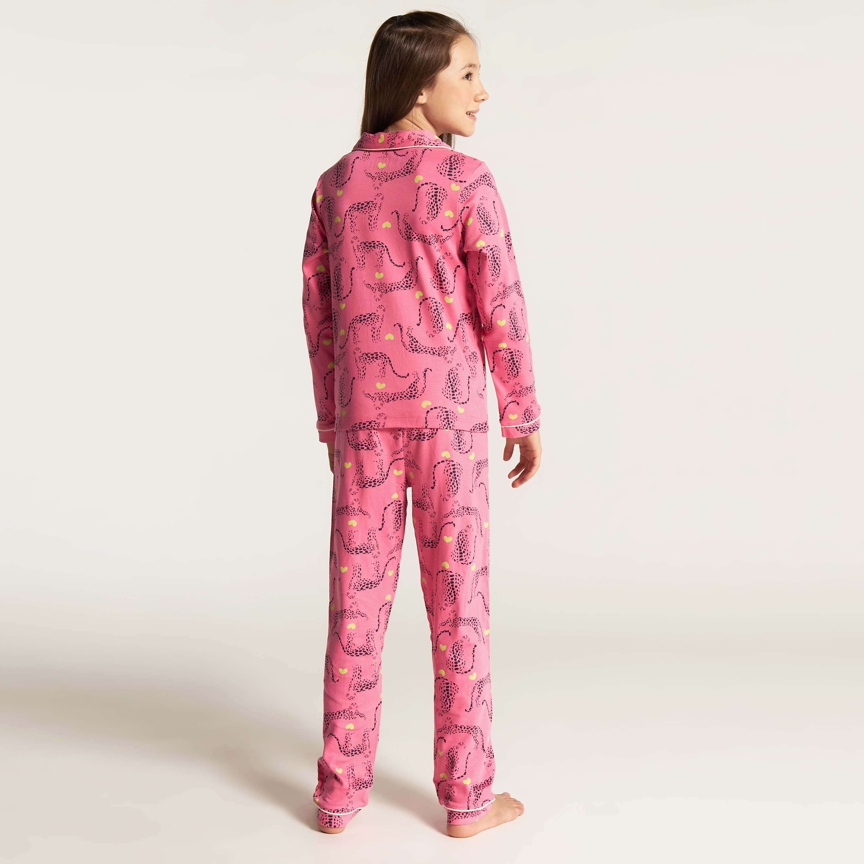 Juniors Leopard Print Shirt and Full Length Pyjama Set-girls-clothing-nightwear-image-5