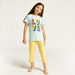 Juniors Typographic Print Round Neck T-shirt and Pyjama Set-Nightwear-thumbnail-1