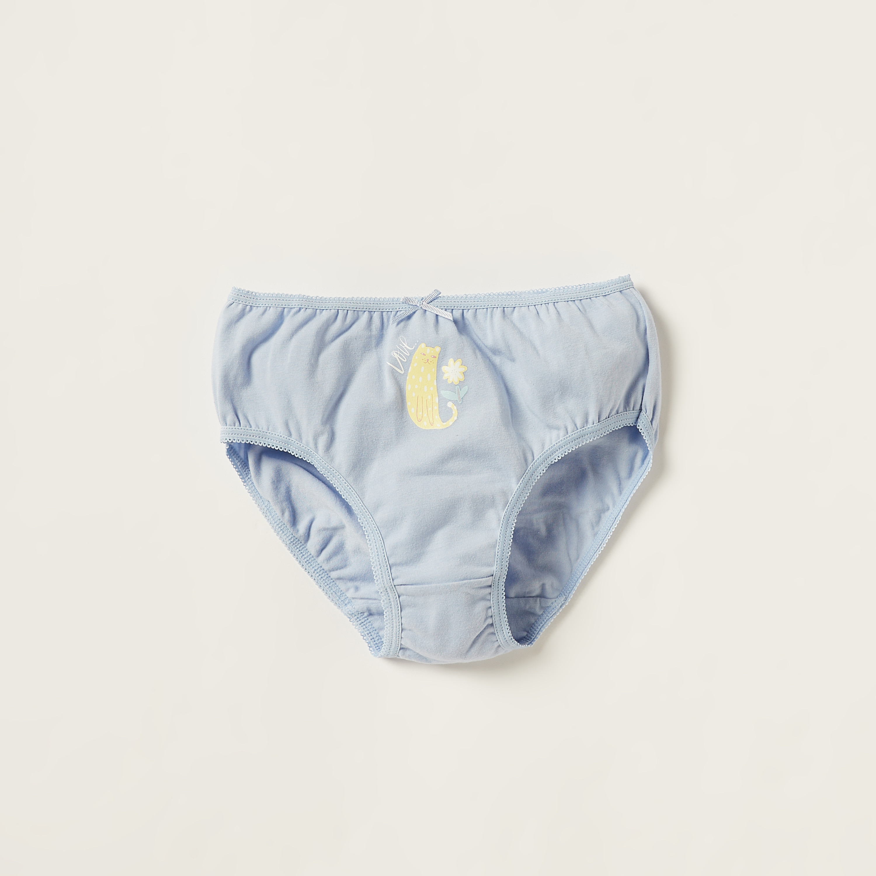 Juniors Printed Briefs with Elasticated Waistband - Set of 5-girls-clothing-multipacks-image-4