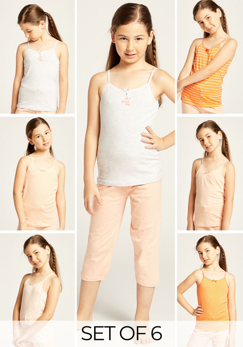 Juniors Printed Camisole - Set of 6-Vests-image-0
