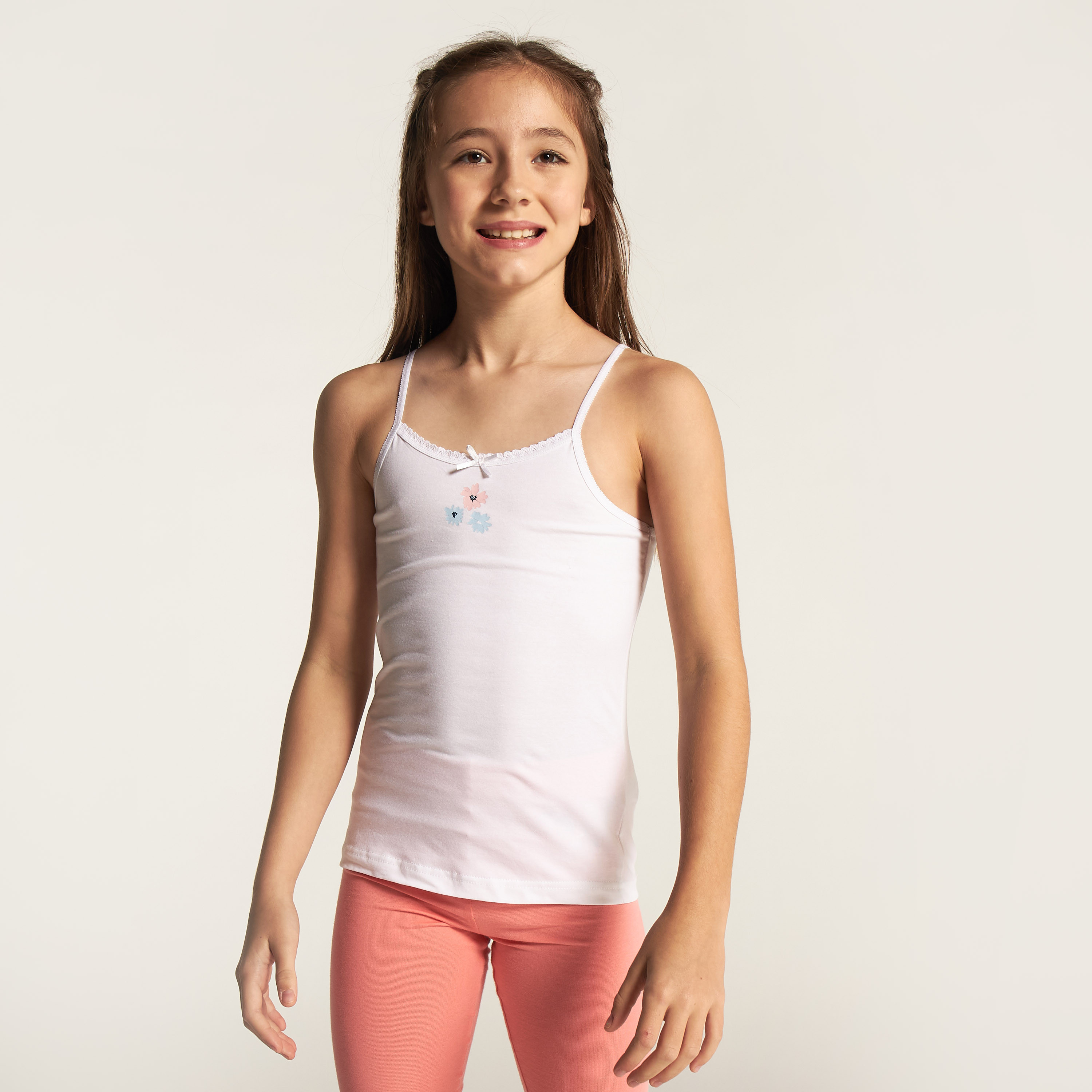 فيستات متنوعة بتفاصيل دانتيل وفيونكة من جونيورز - طقم من 7 قطع-girls-clothing-innerwear-vests-image-11
