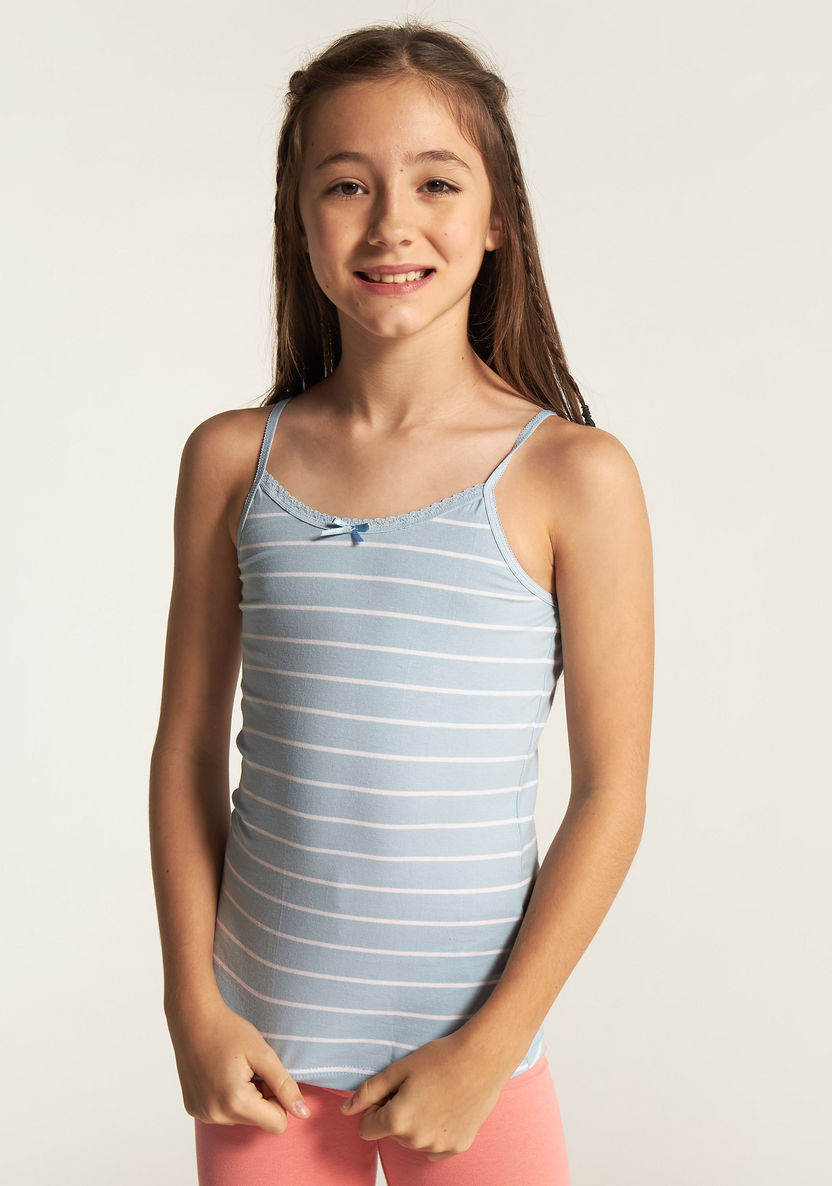 Juniors Assorted Lace Detail Vest with Bow Applique - Set of 7-Vests-image-2