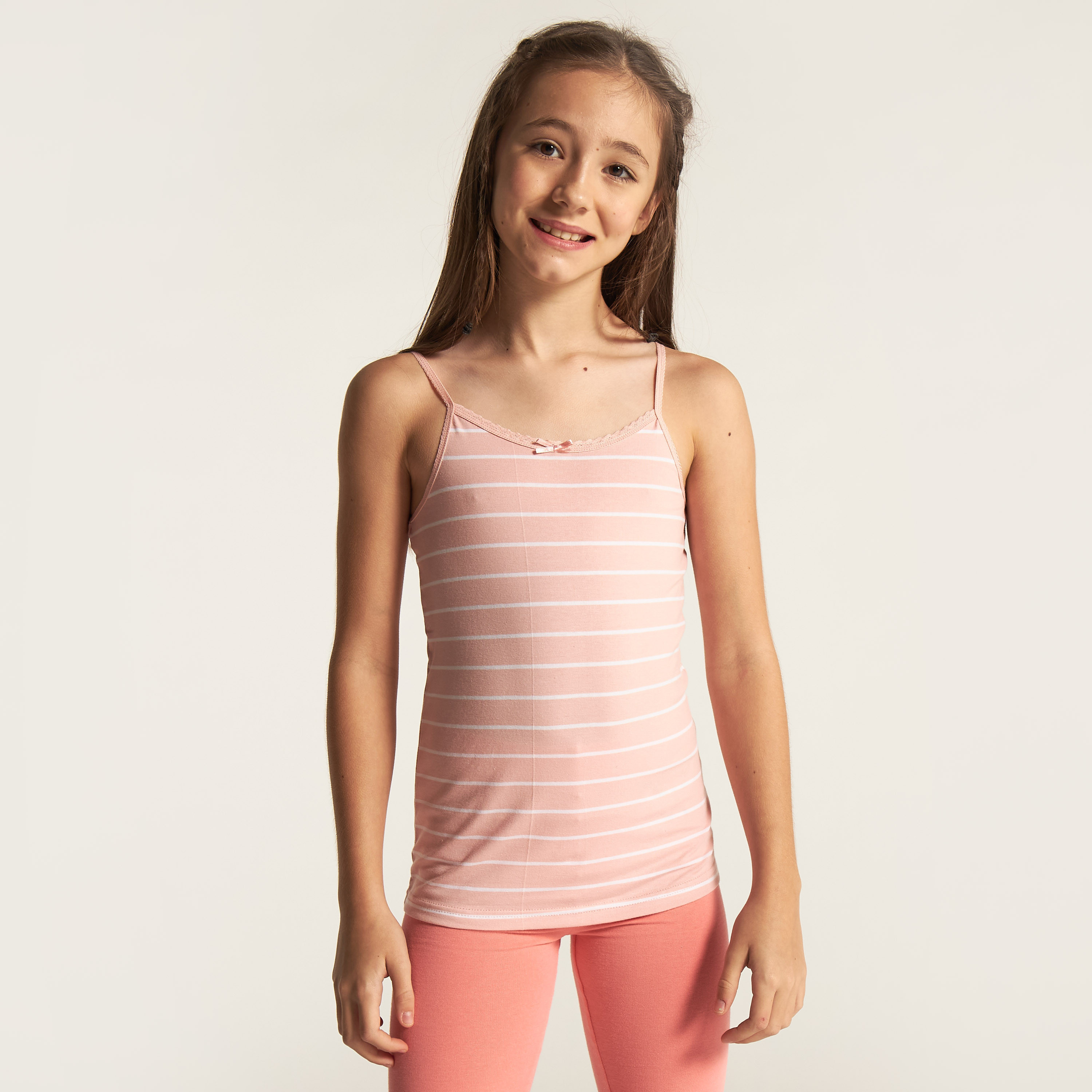 فيستات متنوعة بتفاصيل دانتيل وفيونكة من جونيورز - طقم من 7 قطع-girls-clothing-innerwear-vests-image-8