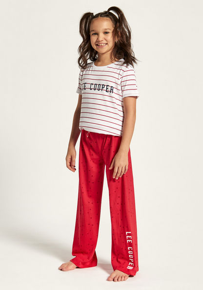 Lee Cooper Printed Round Neck T-shirt and Pyjama Set