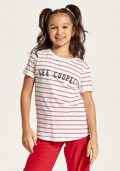 Lee Cooper Printed Round Neck T-shirt and Pyjama Set