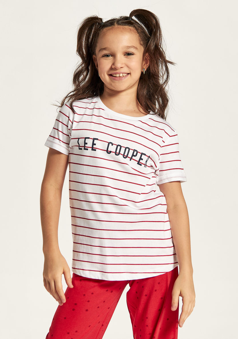 Lee Cooper Printed Round Neck T-shirt and Pyjama Set-Nightwear-image-2