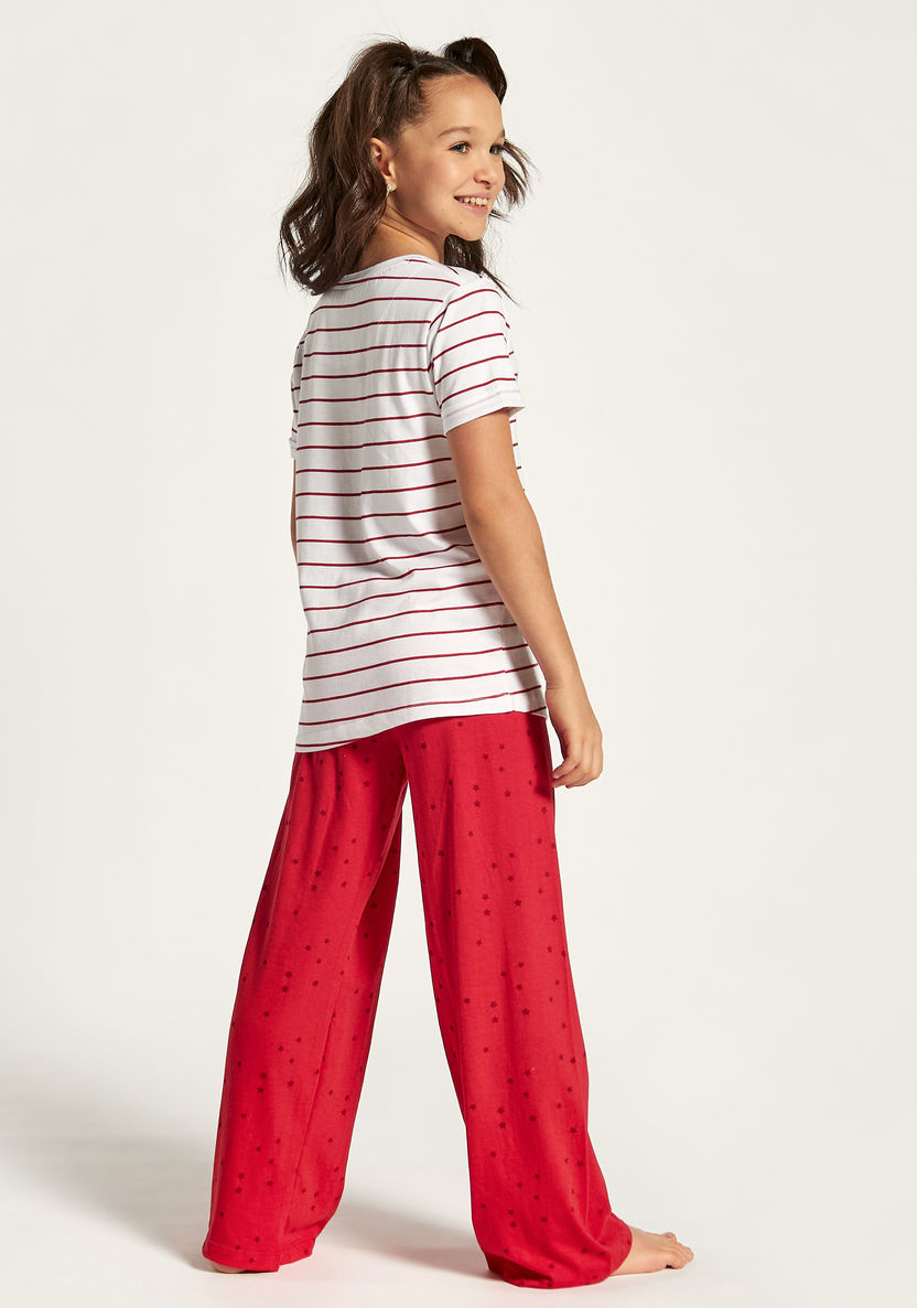 Lee Cooper Printed Round Neck T-shirt and Pyjama Set-Nightwear-image-4