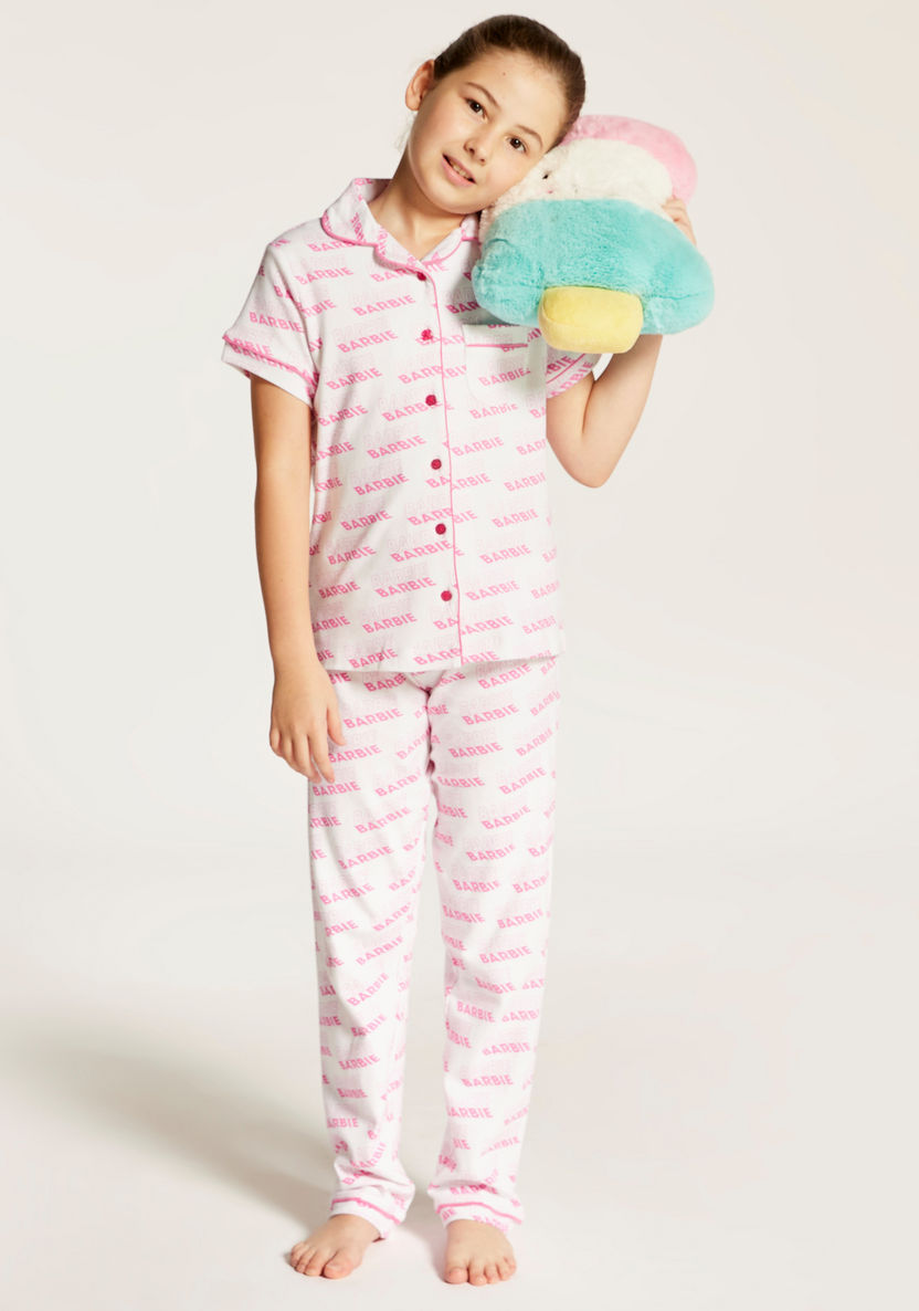 All Over Barbie Print Shirt and Pyjama Set-Nightwear-image-0