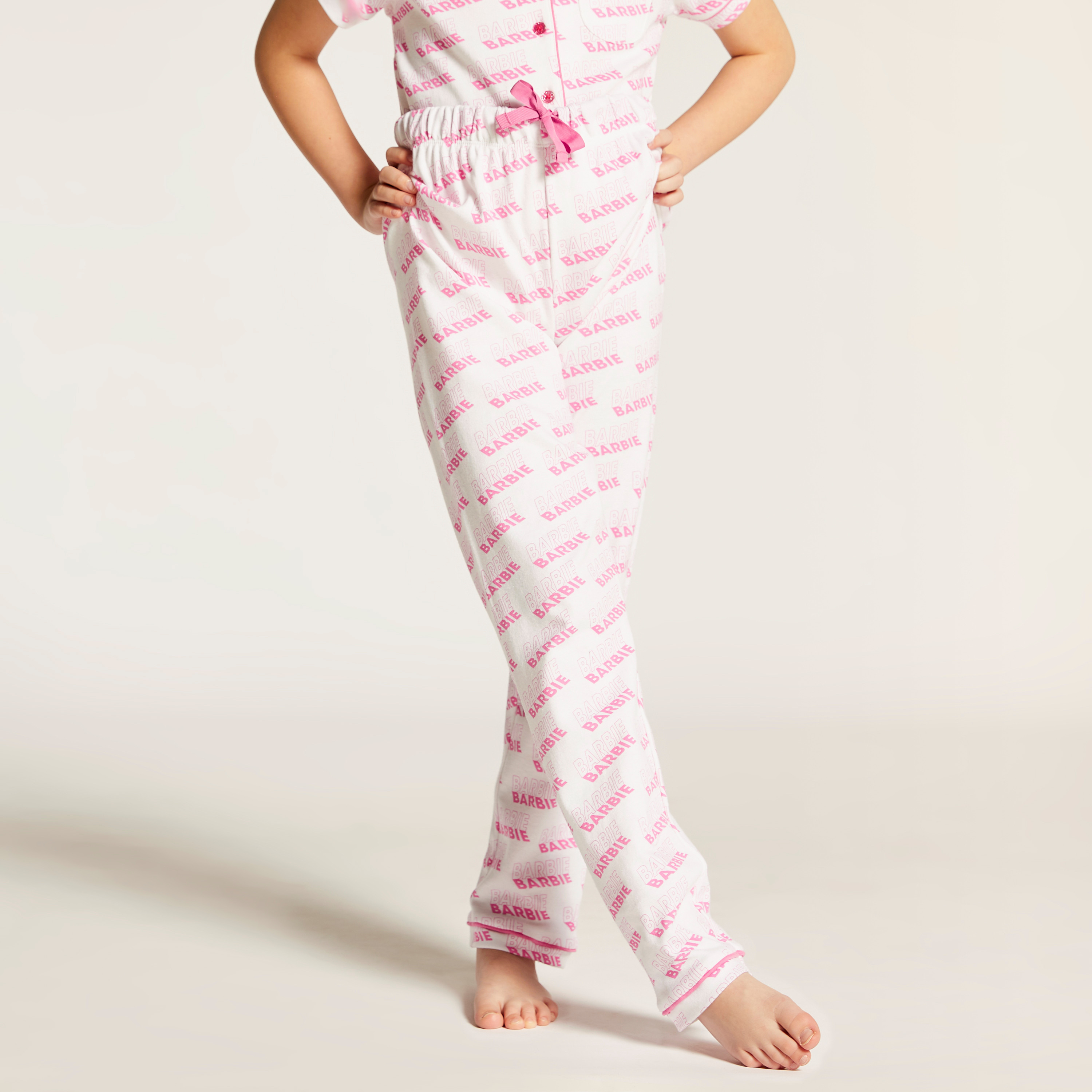 All Over Barbie Print Shirt and Pyjama Set-girls-clothing-nightwear-image-4