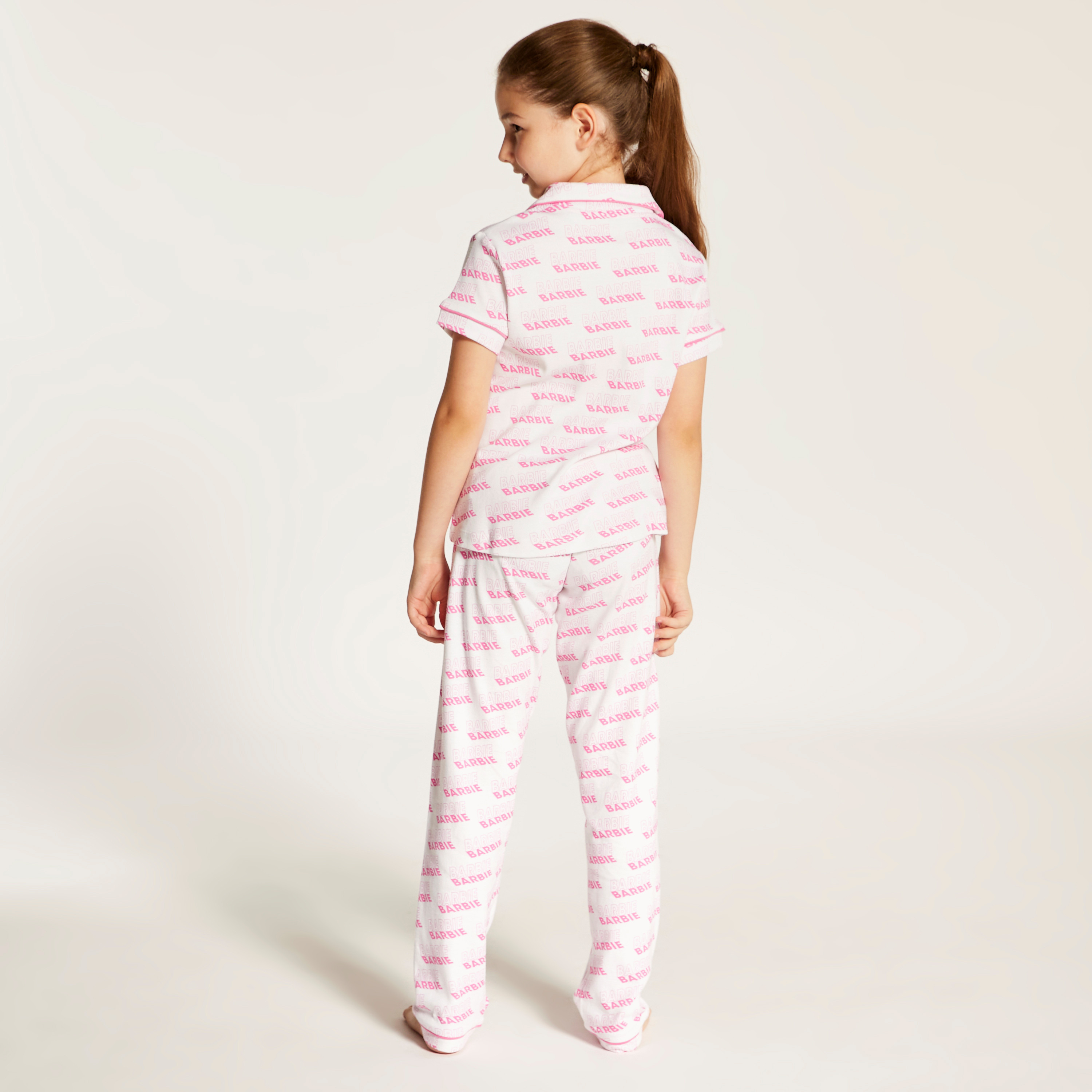 All Over Barbie Print Shirt and Pyjama Set-girls-clothing-nightwear-image-5