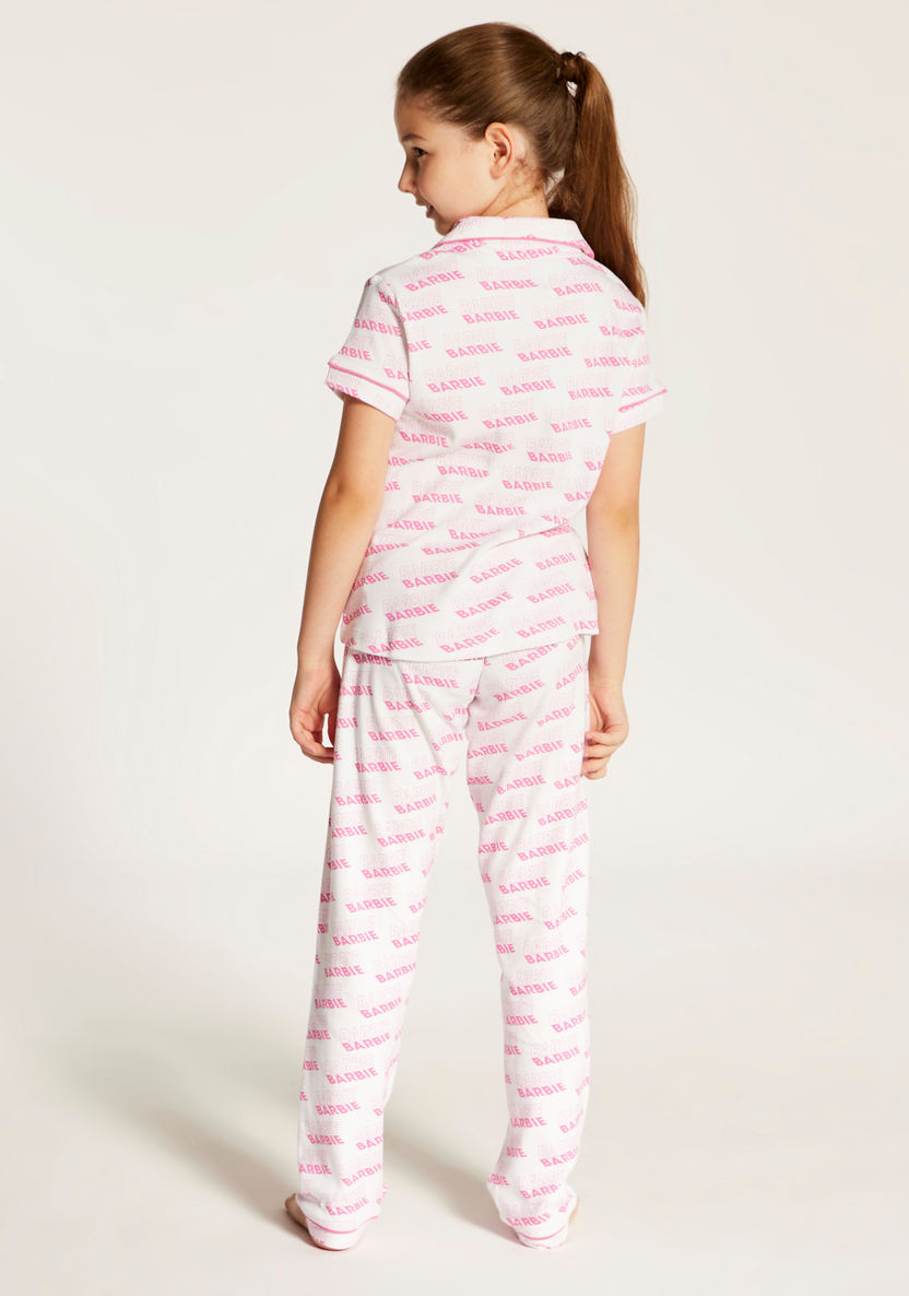 All Over Barbie Print Shirt and Pyjama Set-Nightwear-image-4