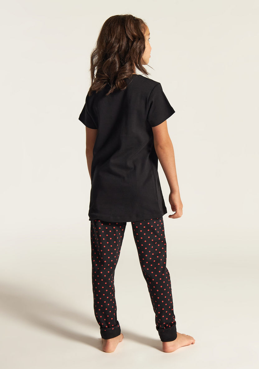 Disney Minnie Mouse Print T-shirt and Pyjama Set-Nightwear-image-3