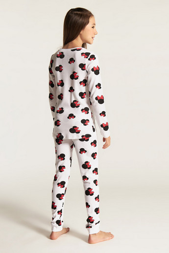 Disney Minnie Mouse Print T-shirt and Pyjama Set