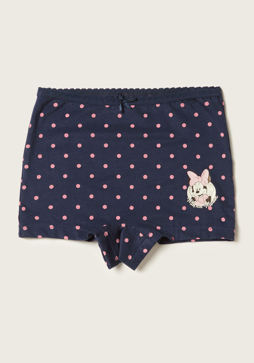 Minnie Mouse Print Boxers with Bow Applique Detail - Set of 3-Panties-image-1