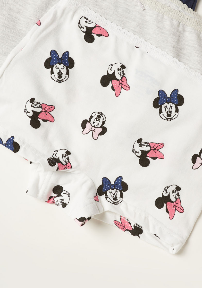 Minnie Mouse Print Boxers with Bow Applique Detail - Set of 3-Panties-image-3