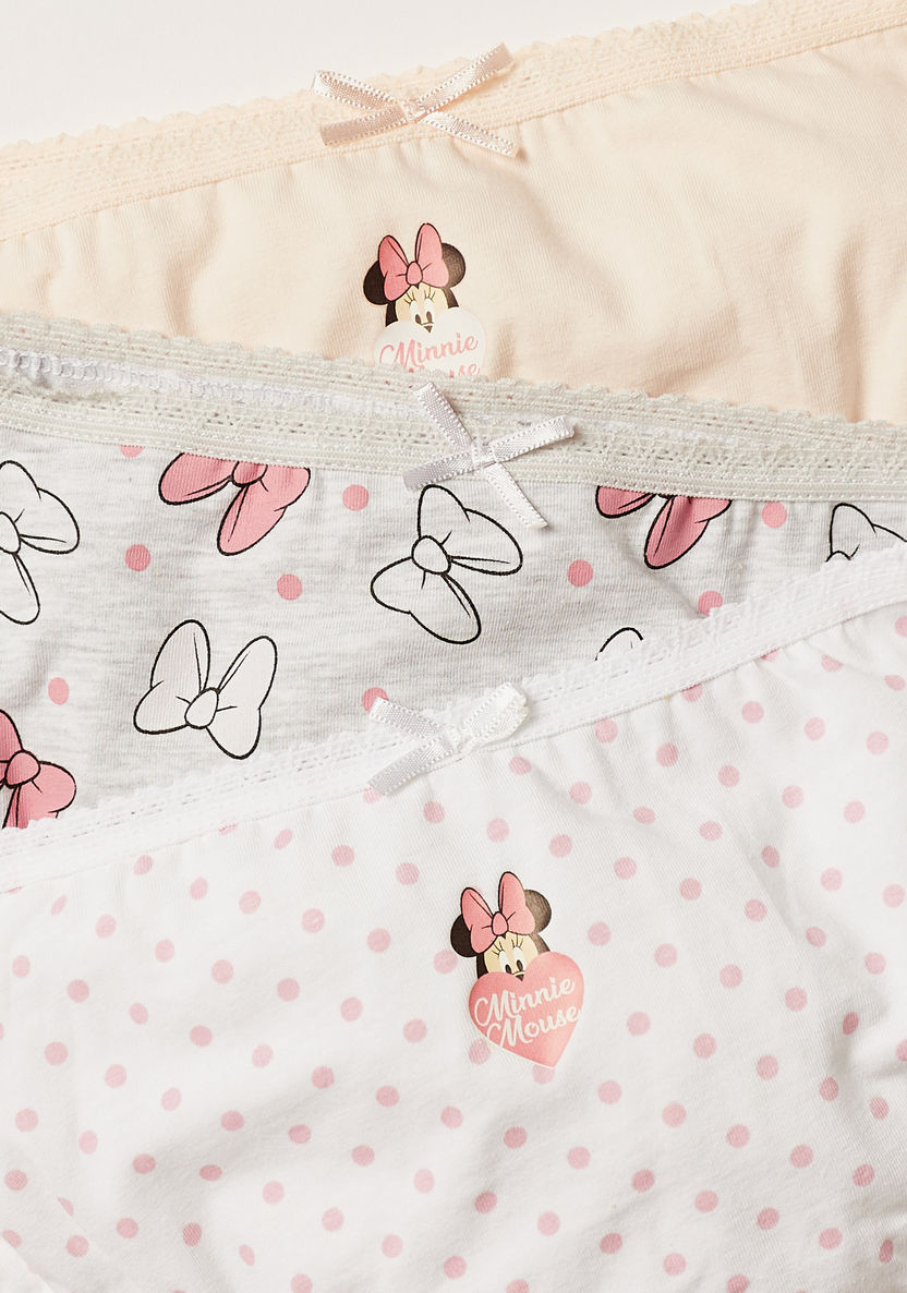 Minnie Mouse Print Briefs with Bow Applique - Set of 3-Panties-image-4