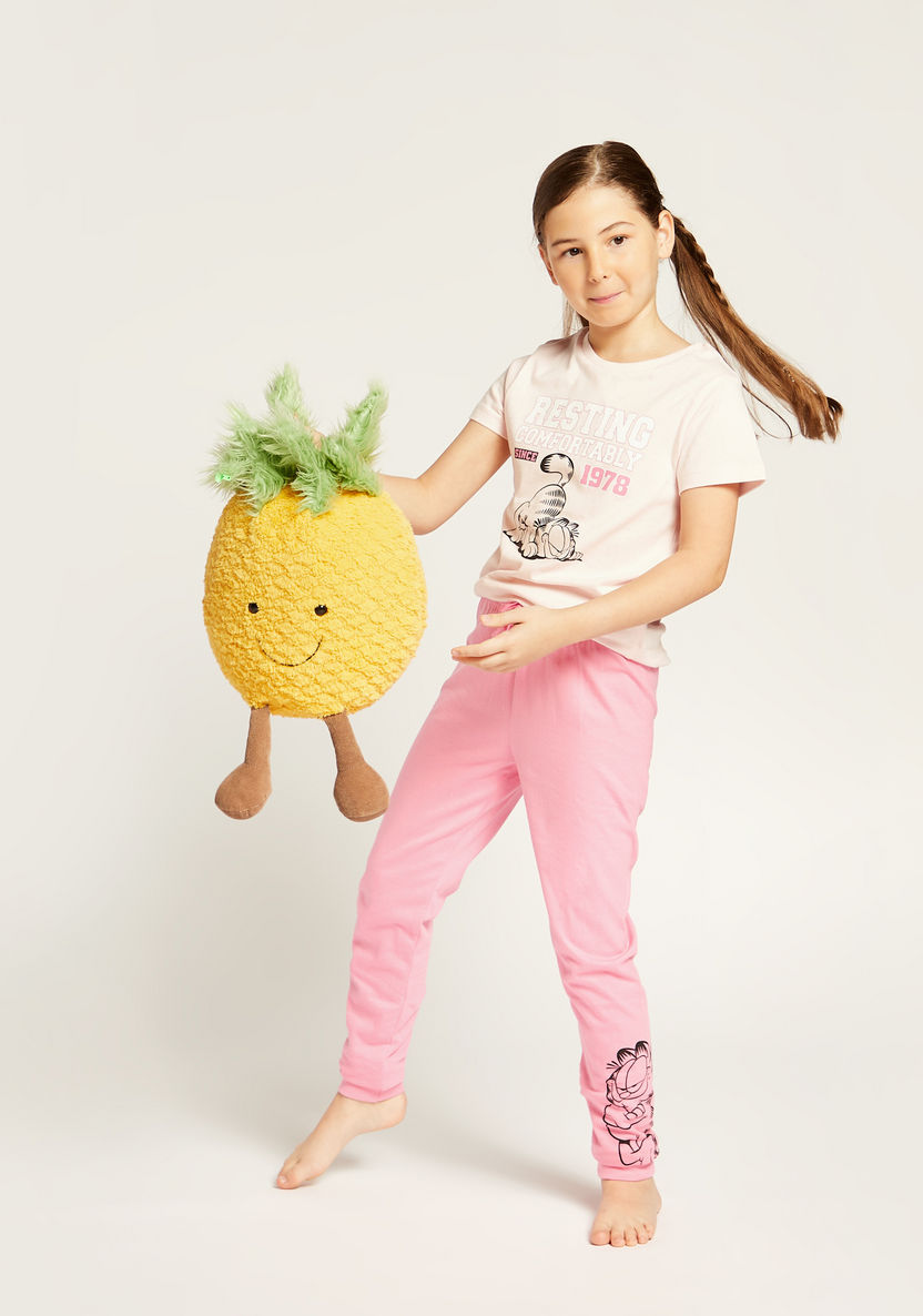 Nickelodeon Garfield Print Crew Neck T-shirt and Full Length Pyjama Set-Nightwear-image-0