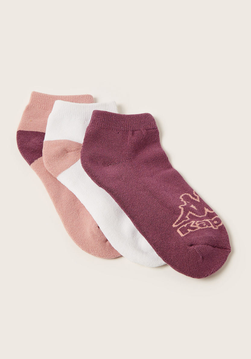 Kappa Logo Print Ankle Length Socks - Set of 3-Socks-image-0