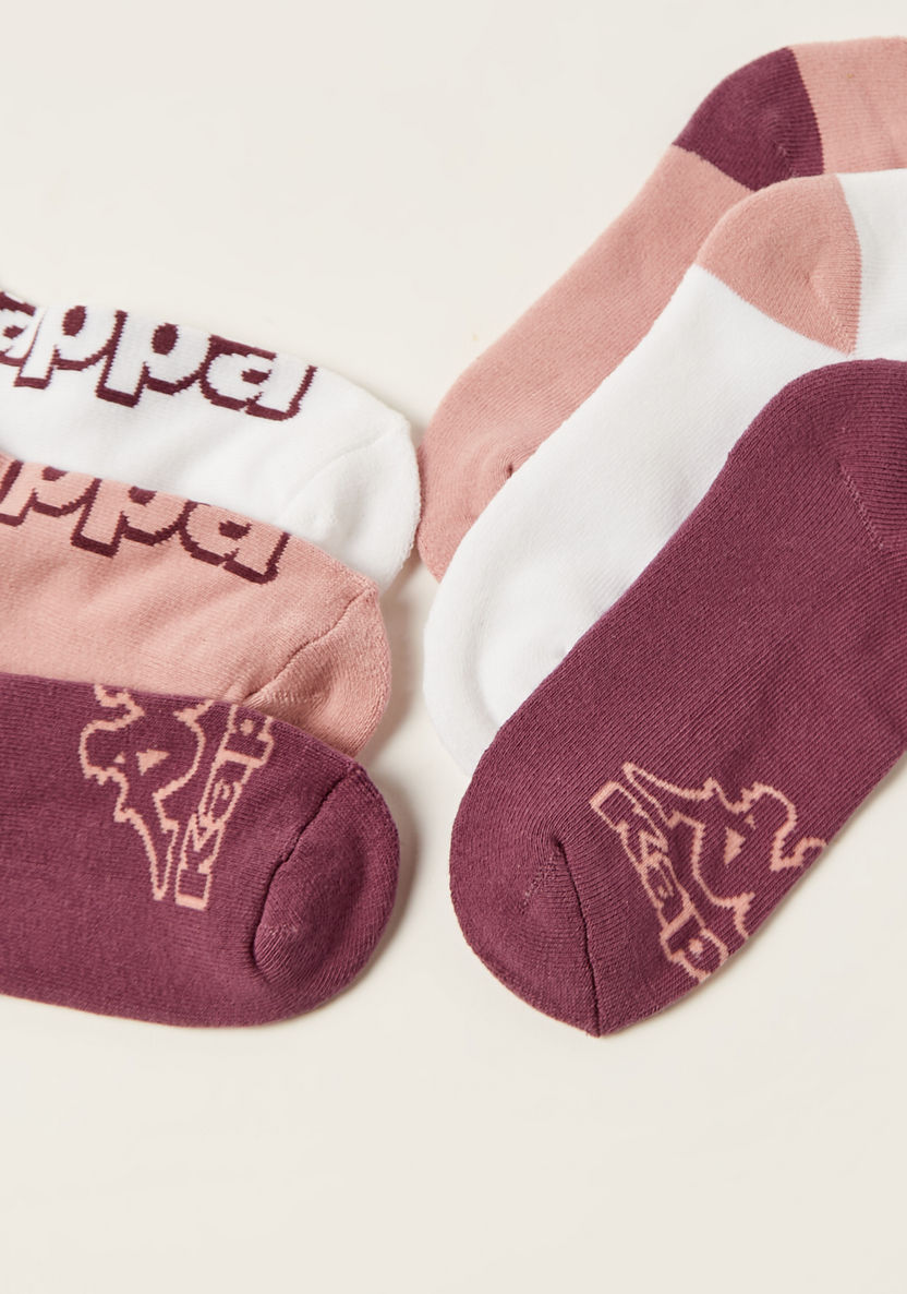 Kappa Logo Print Ankle Length Socks - Set of 3-Socks-image-3
