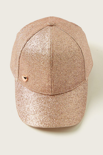 Juniors Glittery Cap with Bow Accent
