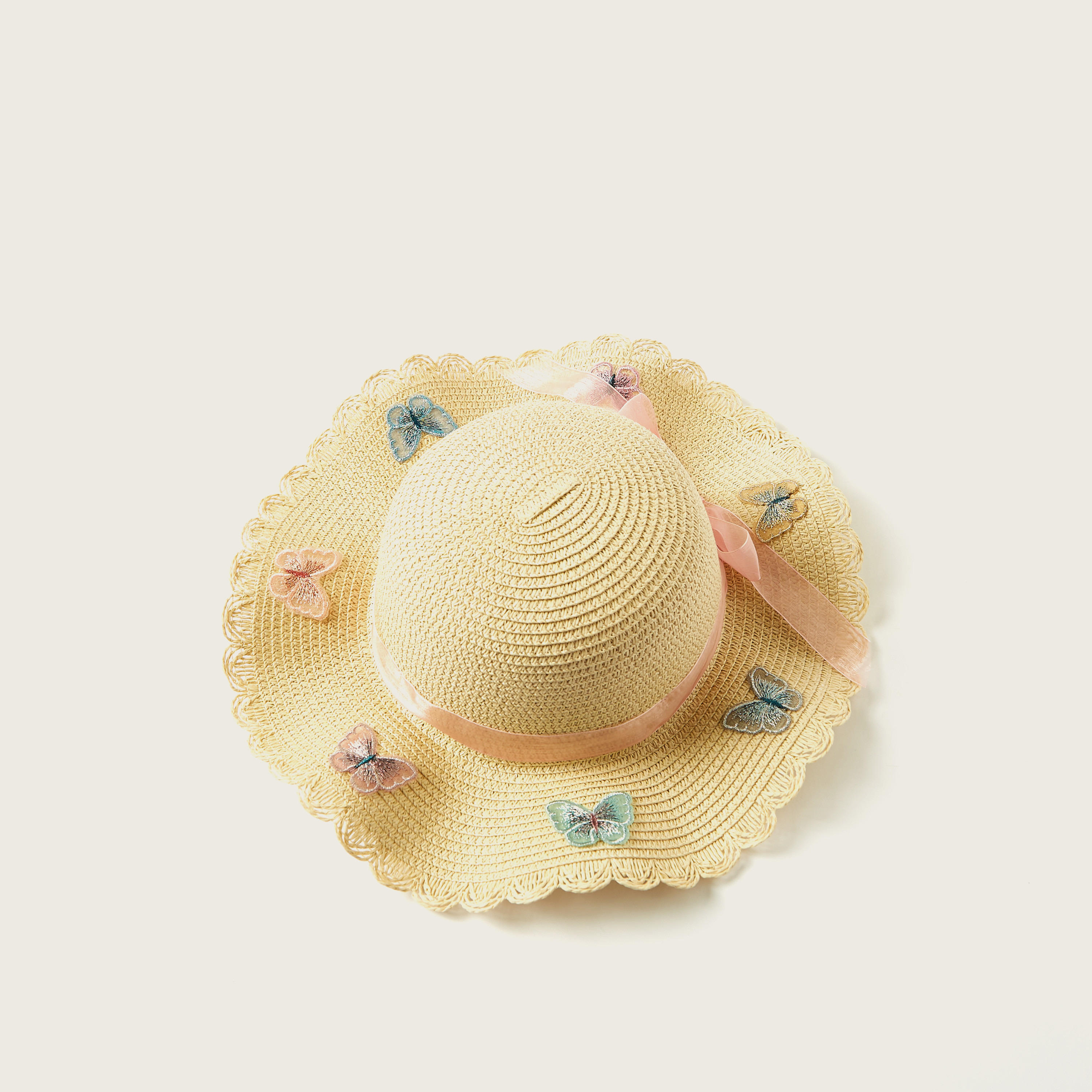 Juniors Textured Hat with Butterfly Accent-girls-accessories-caps-image-3