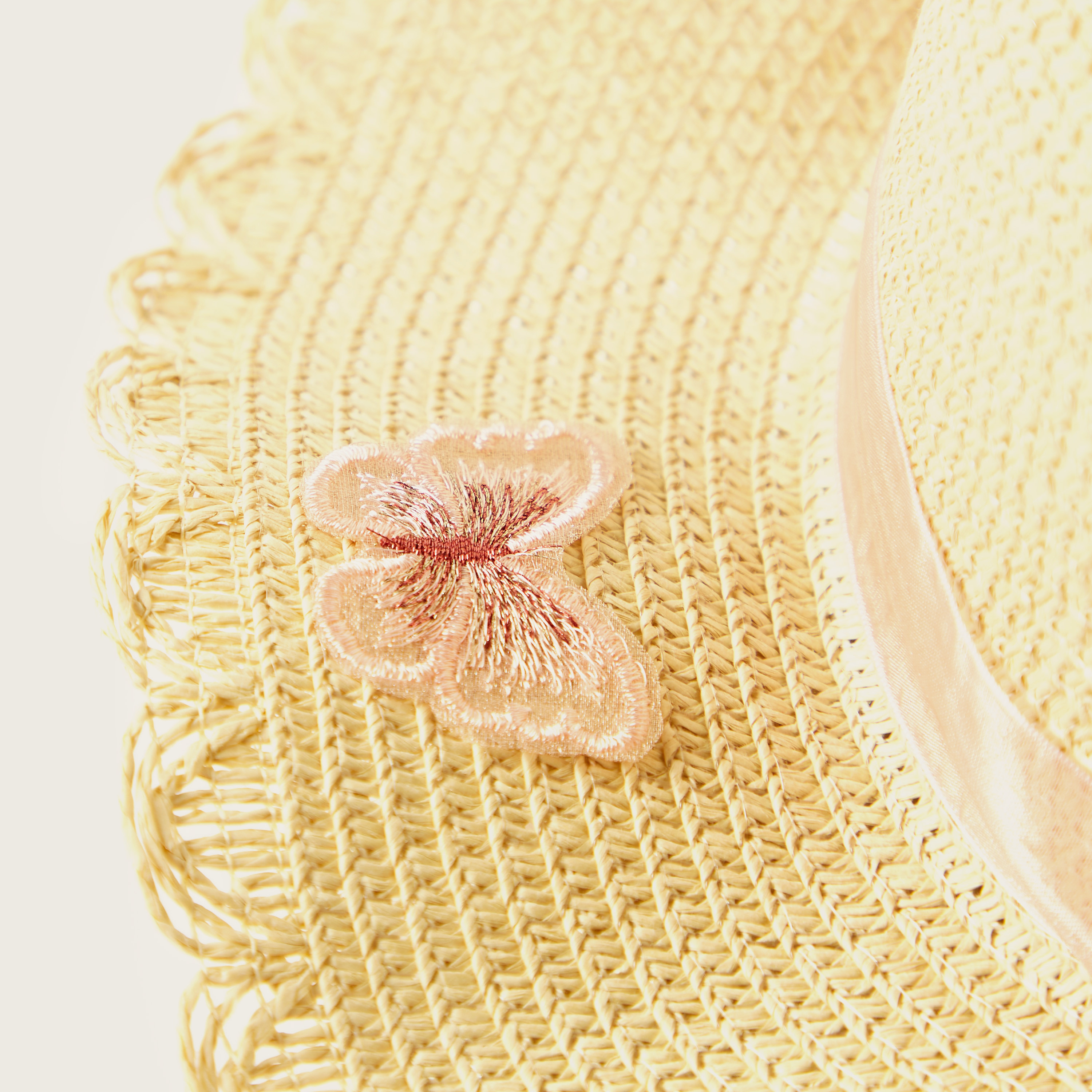 Juniors Textured Hat with Butterfly Accent-girls-accessories-caps-image-4