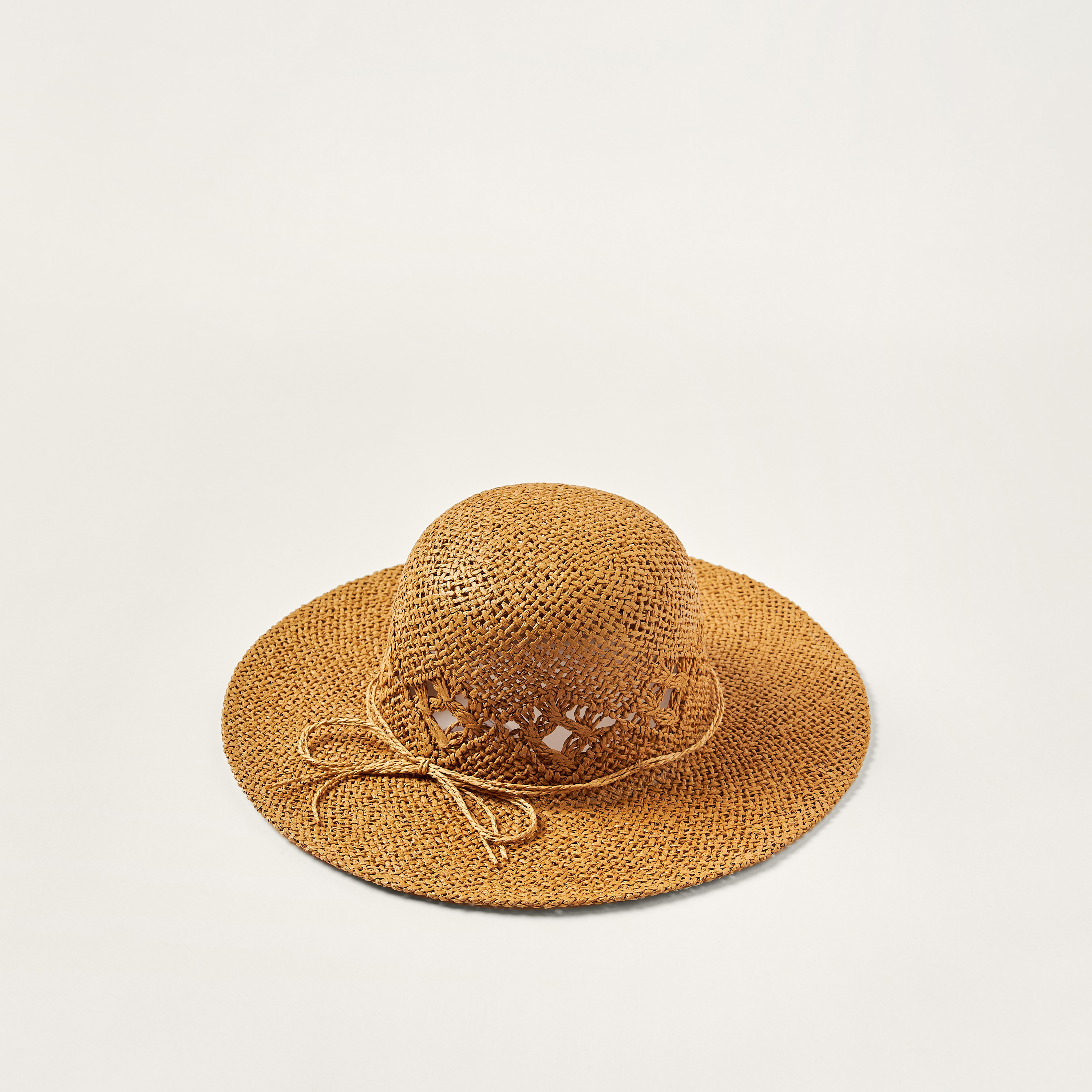 Juniors Weave Detail Hat with Bow Accent-girls-accessories-caps-image-1